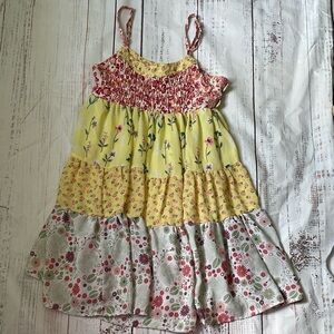 Vintage Havana Tiered Mixed Floral Pattern
Dress Yellow Size S